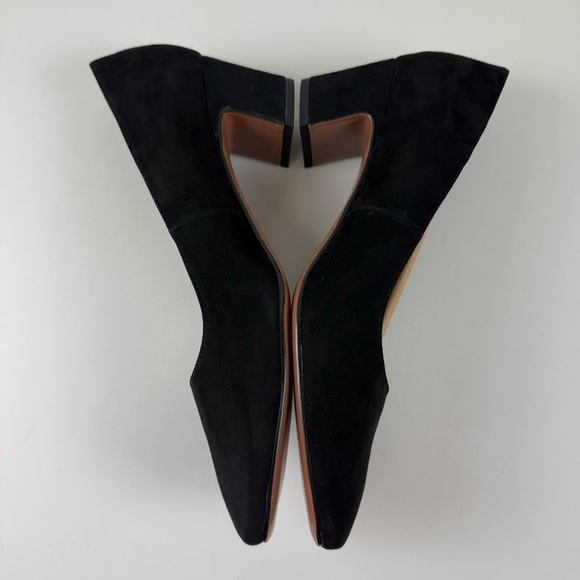 Franco Sarto Salino Square Toe Pumps Womens 10M Black Suede Block Heel NEW main image 4